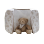 Cojn antivuelco beige Toile de Jouy con peluche beige